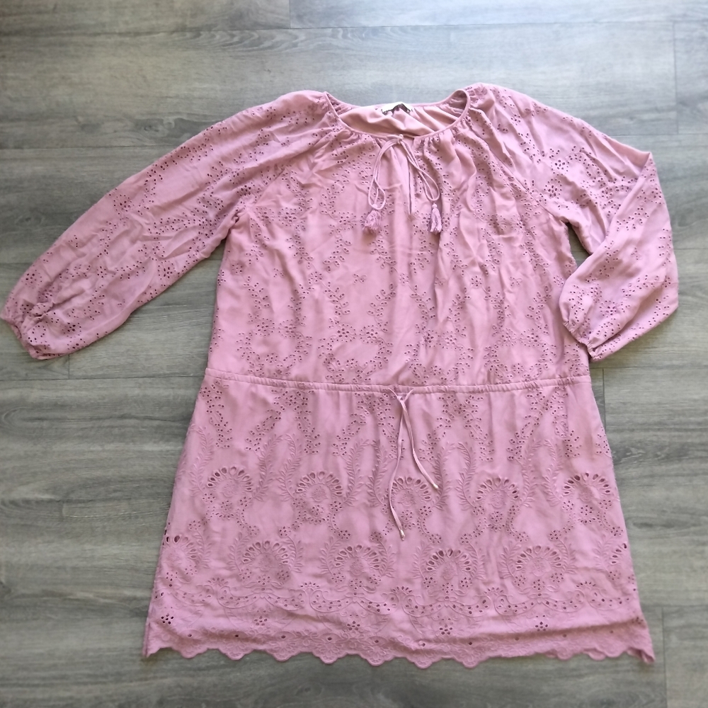 Per Una Marks & Spencer Pale Pink Long Sleeve Romantic Dress Size UK 20 or US 16